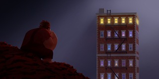 In Walt Disney Animation Studios' "Wreck-It Ralph," video game "bad guy" Ralph (voice of John C. Reilly) spends his lonely evenings gazing at the apartment building that it's his job to destroy...©2012 Disney. All Rights Reserved.